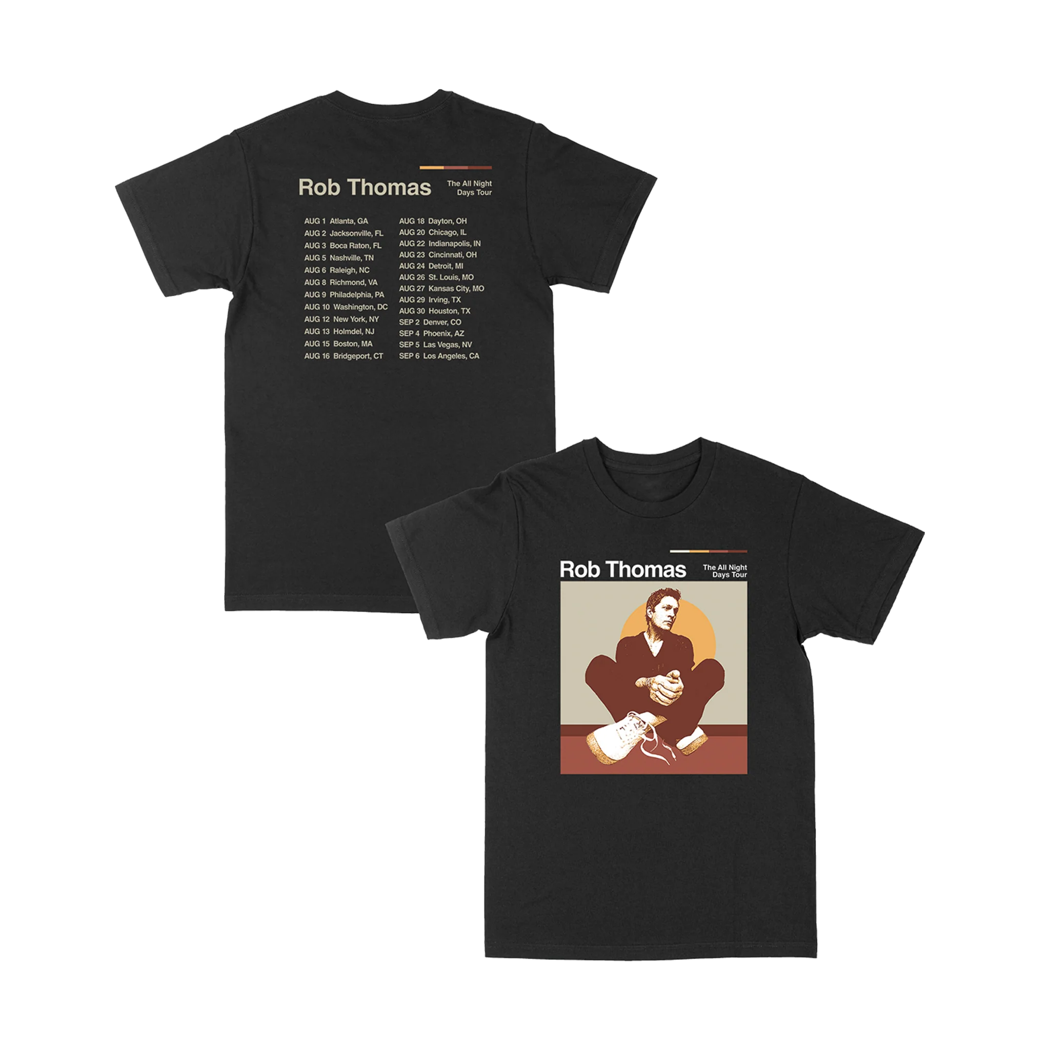 'The All Night Days Tour' Admat Black Tour Tee